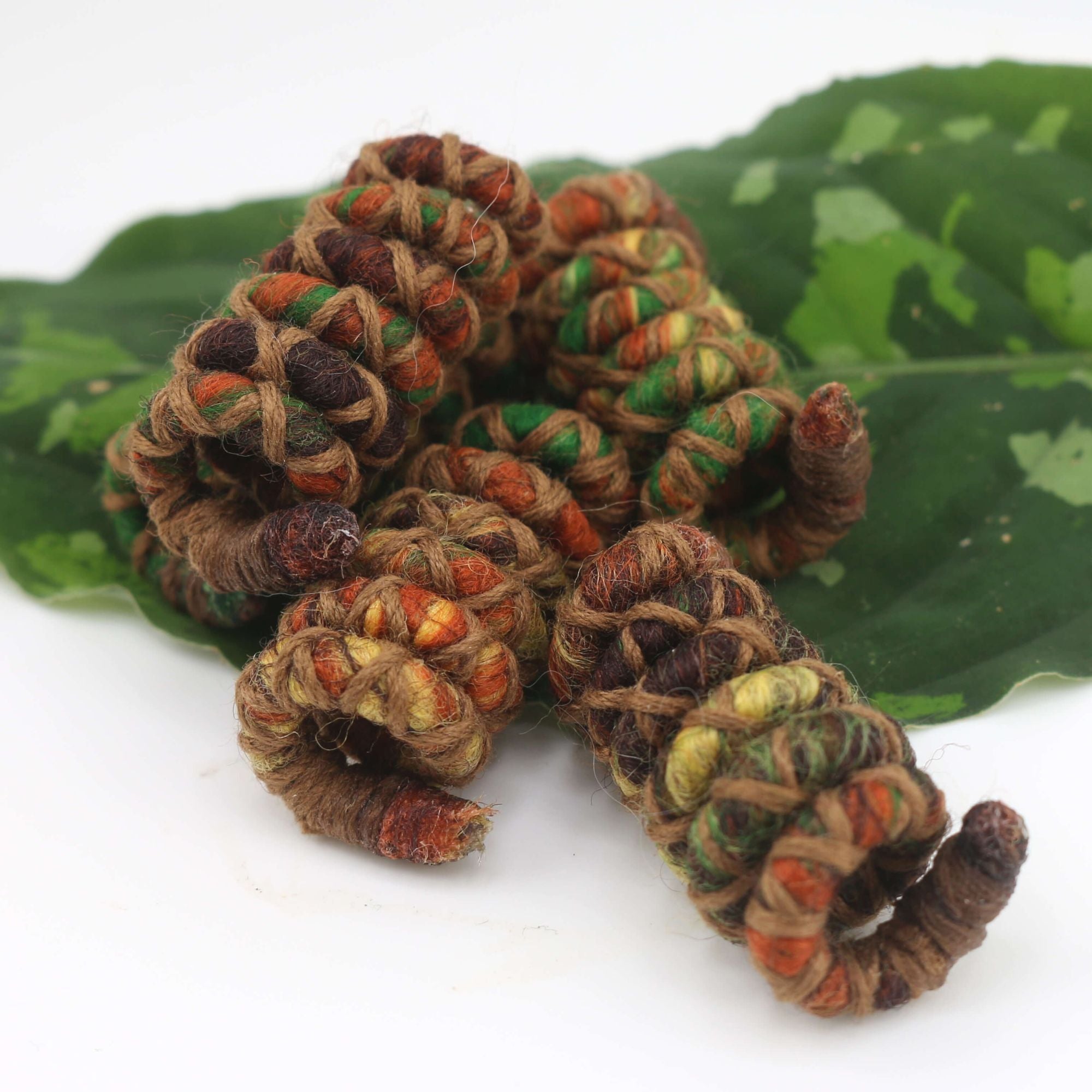 Jungle Mini Wool Felt Spiralocks dreadlock beads - Mountain Dreads