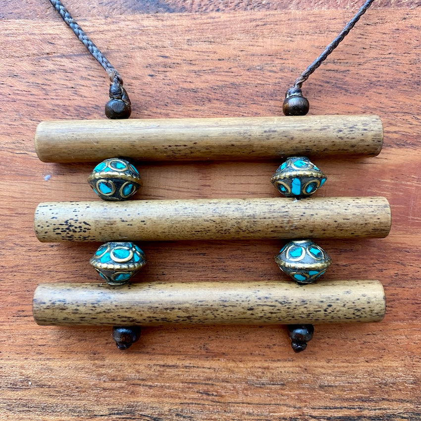 Bamboo Necklace - 3 Rung Ladder (view 6) - Mountain Dreads