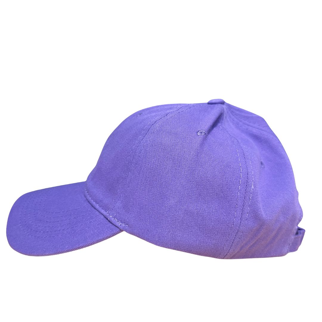 Purple dreadlock cap on a white background