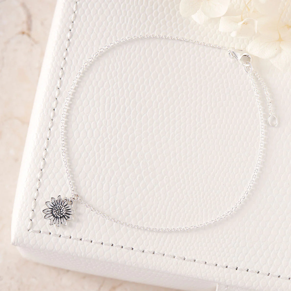 Sterling Silver, Blossoming Sunflower Anklet jewellery (view 4) - Mountain Dreads