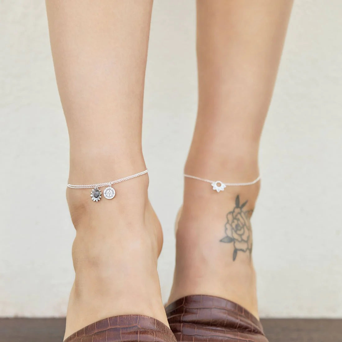 Sterling Silver, Blossoming Sunflower Anklet jewellery (view 2) - Mountain Dreads