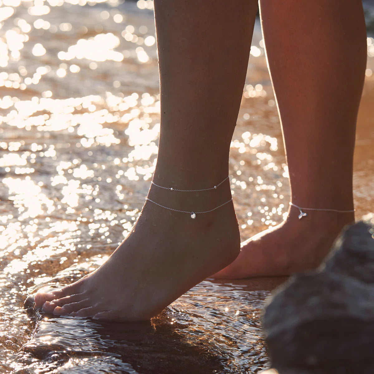 Sterling Silver, Mermaid Tears Pearl Anklet jewellery - Mountain Dreads
