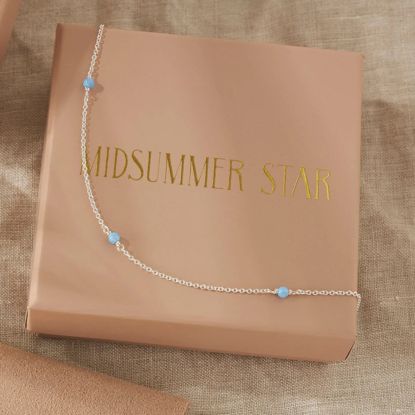 Sterling Silver, Mermaid Tears Azure Opal Anklet jewellery (view 4) - Mountain Dreads