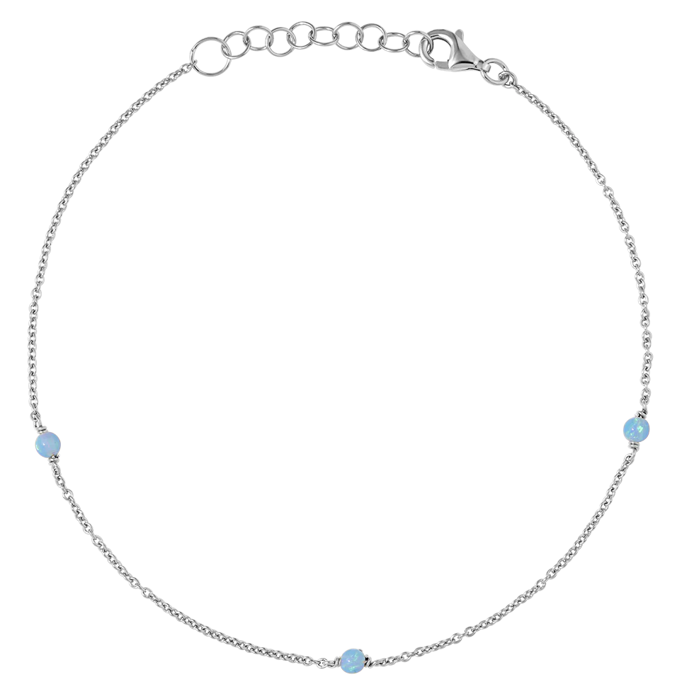 Sterling Silver, Mermaid Tears Azure Opal Anklet jewellery - Mountain Dreads