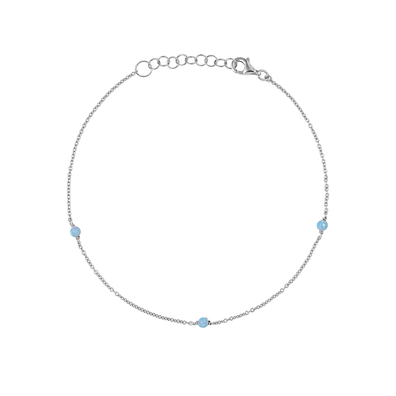 Sterling Silver | Mermaid Tears Azure Opal Anklet