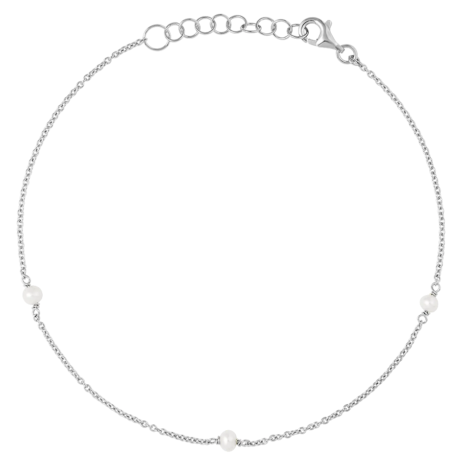 Sterling Silver, Mermaid Tears Pearl Anklet jewellery (view 2) - Mountain Dreads