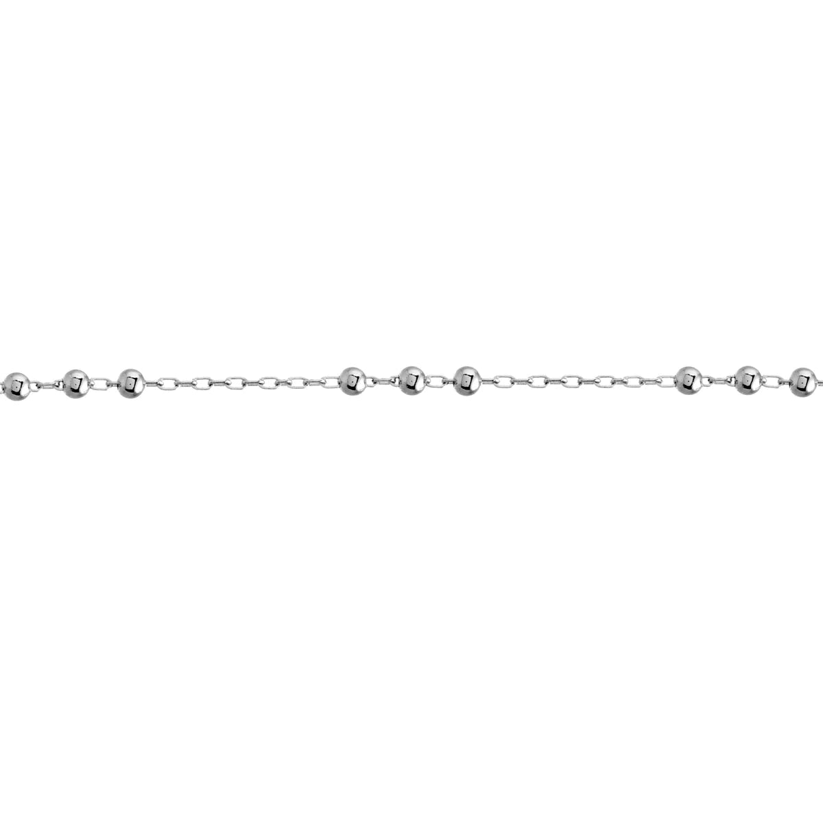 Sterling Silver, Beaded Chain Anklet (view 2) - Mountain Dreads