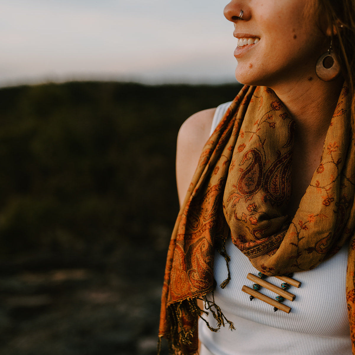 Small Brown Wooden Earrings