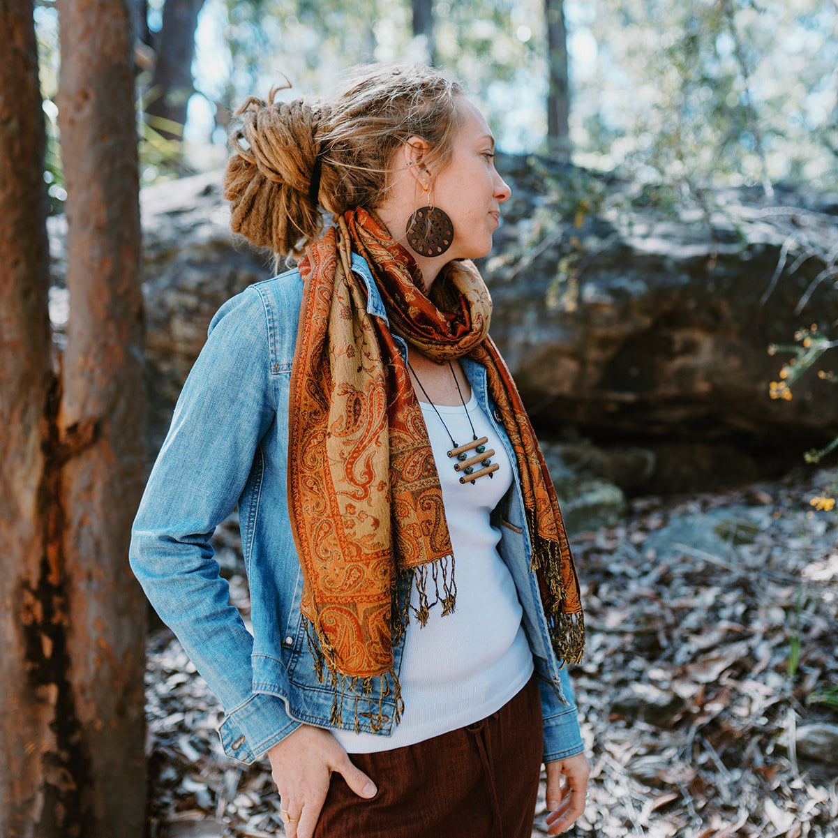 Paisley Scarf - Autumn Leaves