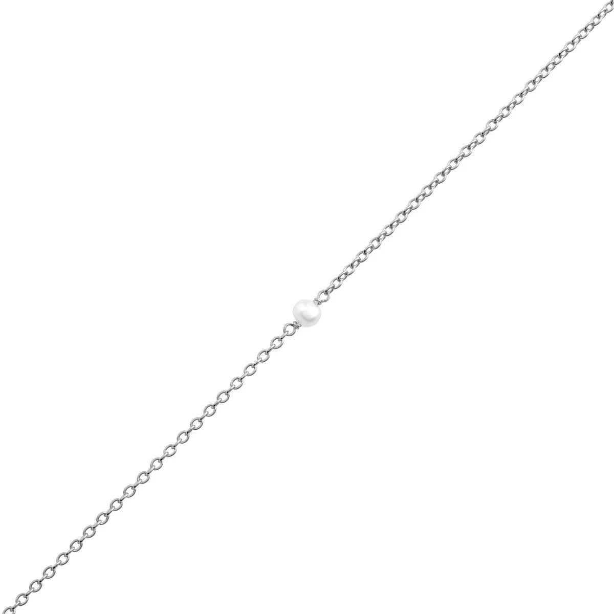 Sterling Silver, Dainty Pearl Bracelet (view 3) - Mountain Dreads