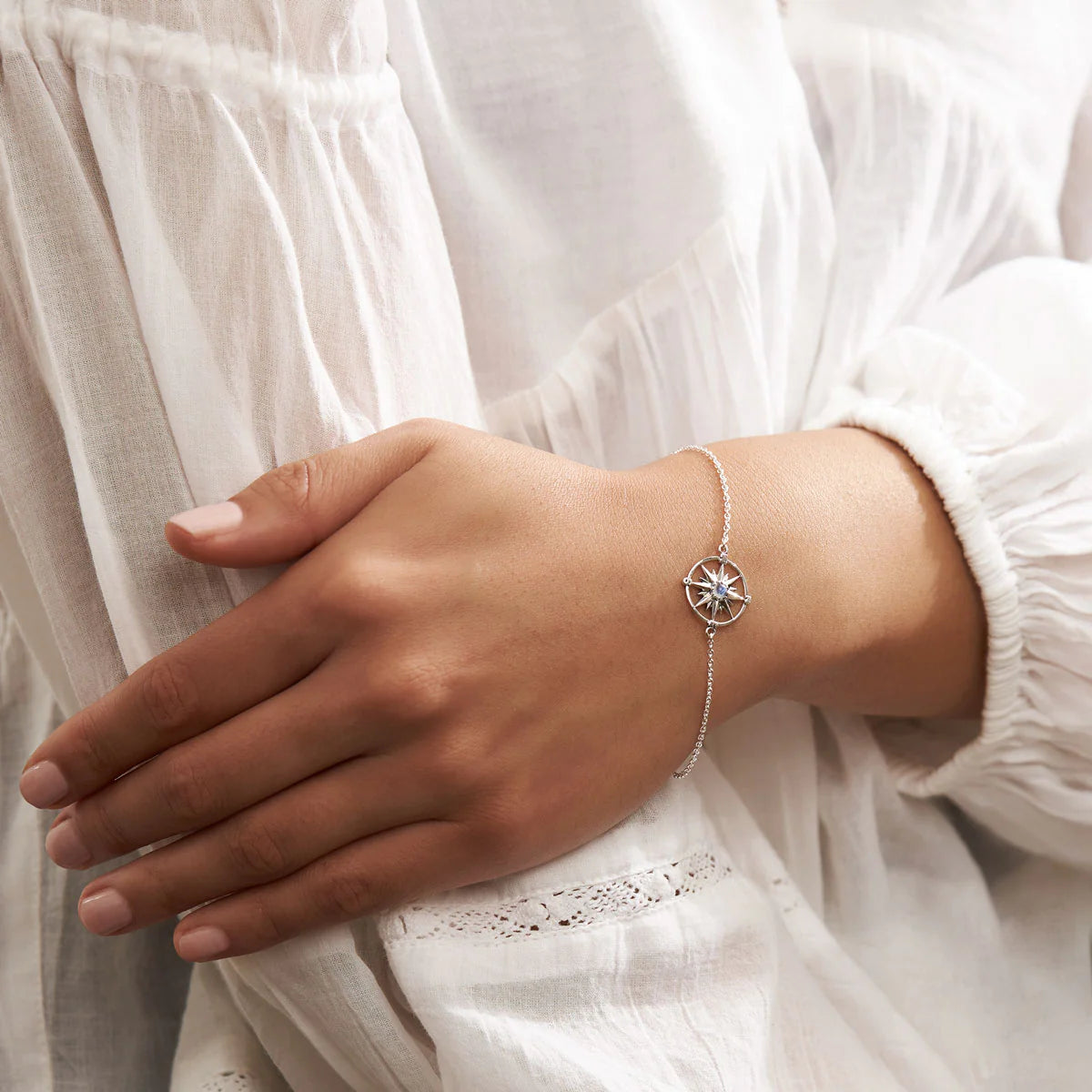 Sterling Silver, Guiding Light Compass Bracelet (view 3) - Mountain Dreads