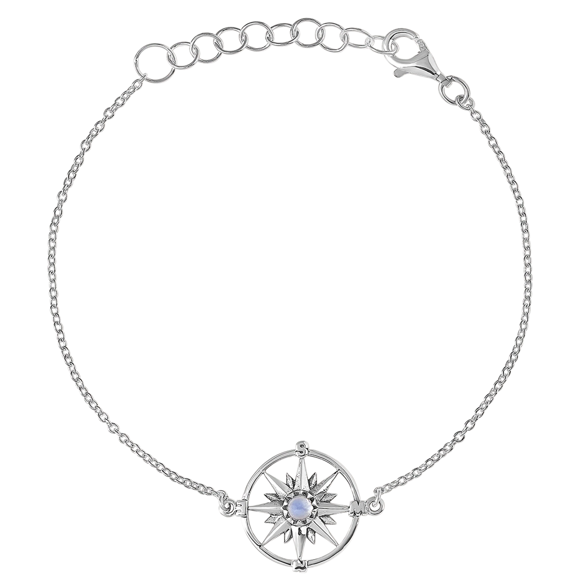 Sterling Silver, Guiding Light Compass Bracelet - Mountain Dreads