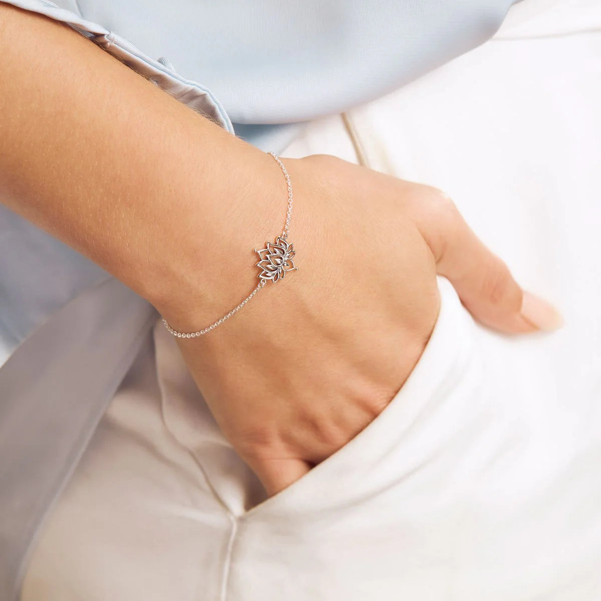 Sterling Silver, White Lotus Bracelet (view 2) - Mountain Dreads