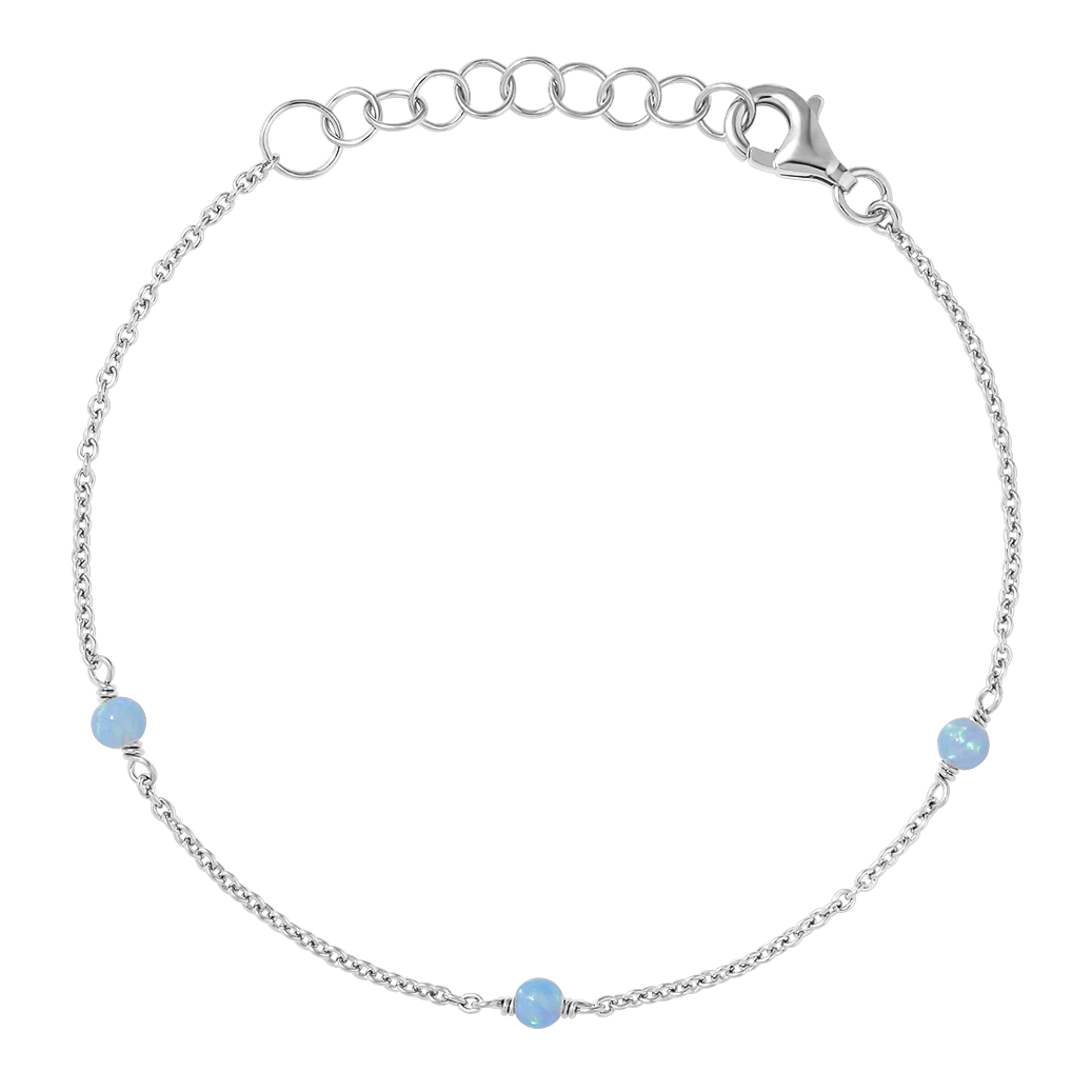Sterling Silver, Mermaid Tears Azure Opal Bracelet (view 2) - Mountain Dreads