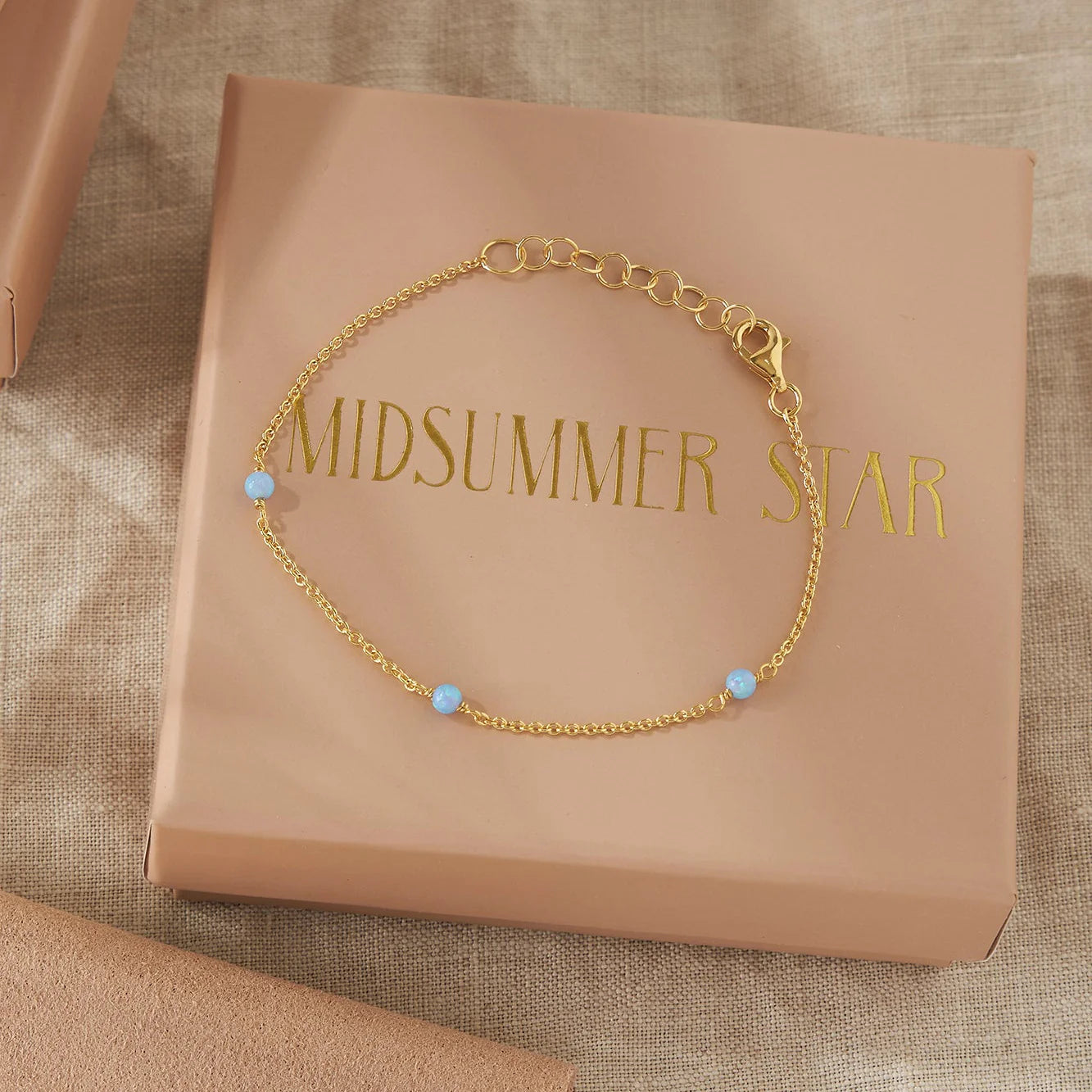 Mermaid Tears Azure Opal Bracelet Gold (view 3) - Mountain Dreads