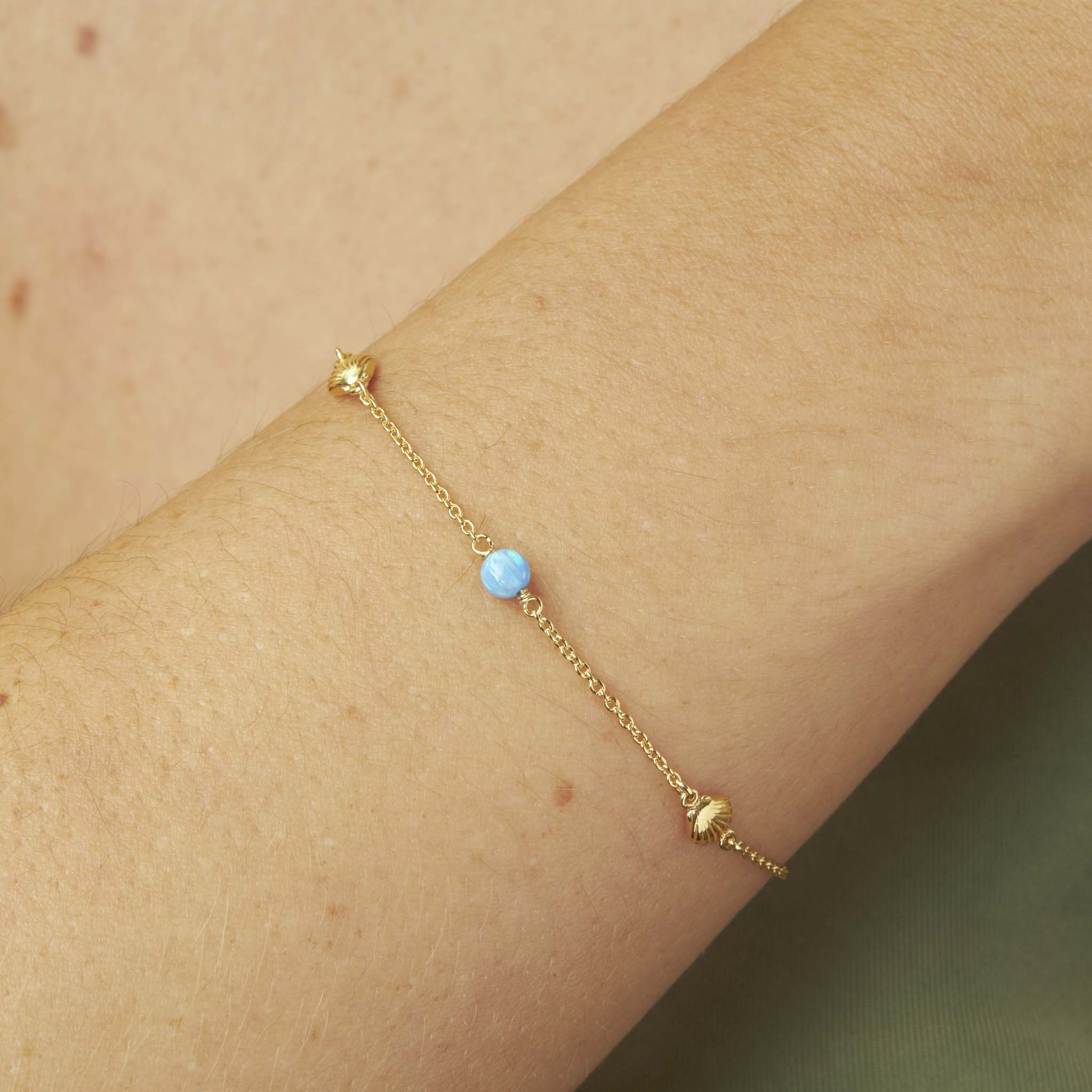 Oceanic Opal Bracelet Gold (view 2) - Mountain Dreads