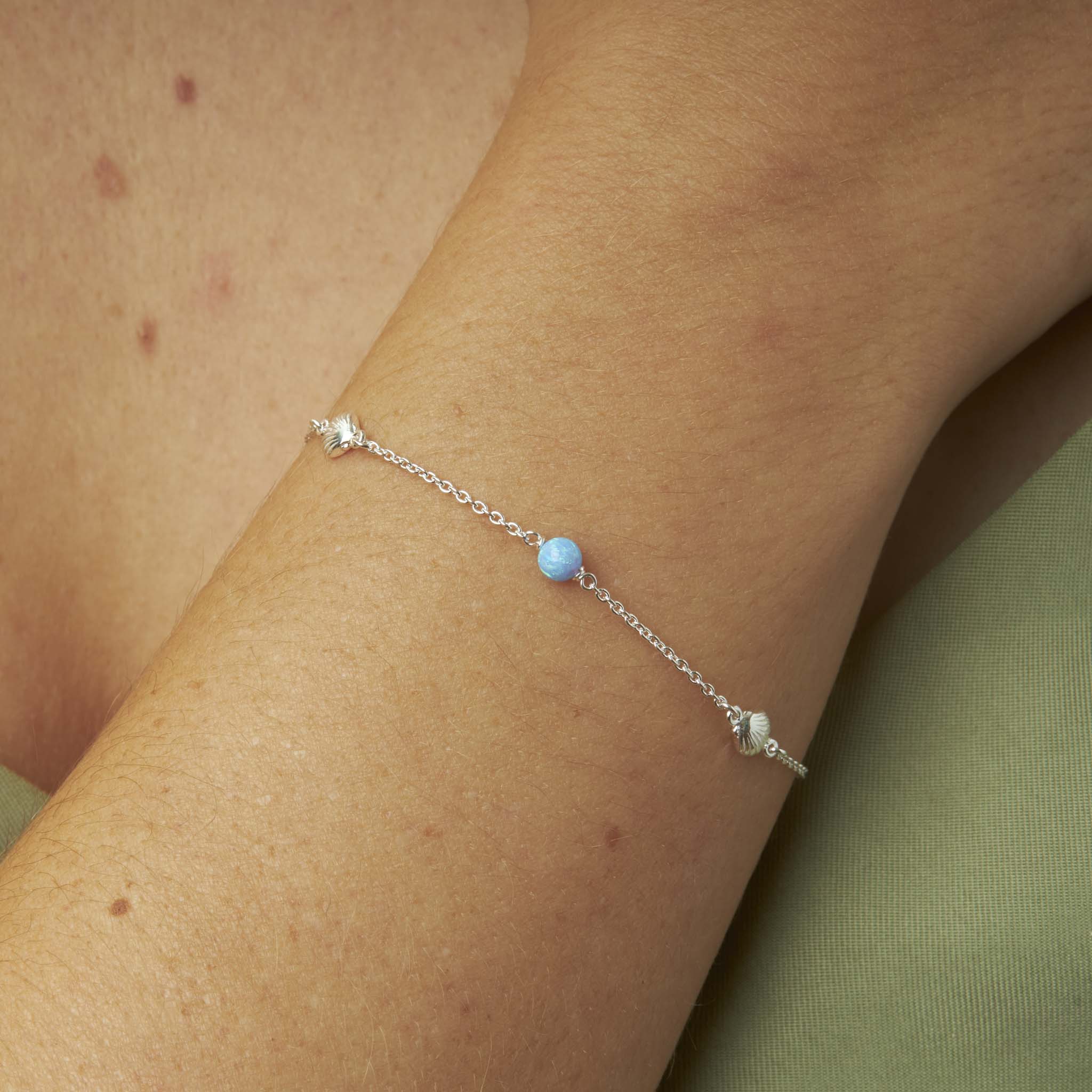 Sterling Silver, Oceanic Opal Bracelet (view 2) - Mountain Dreads