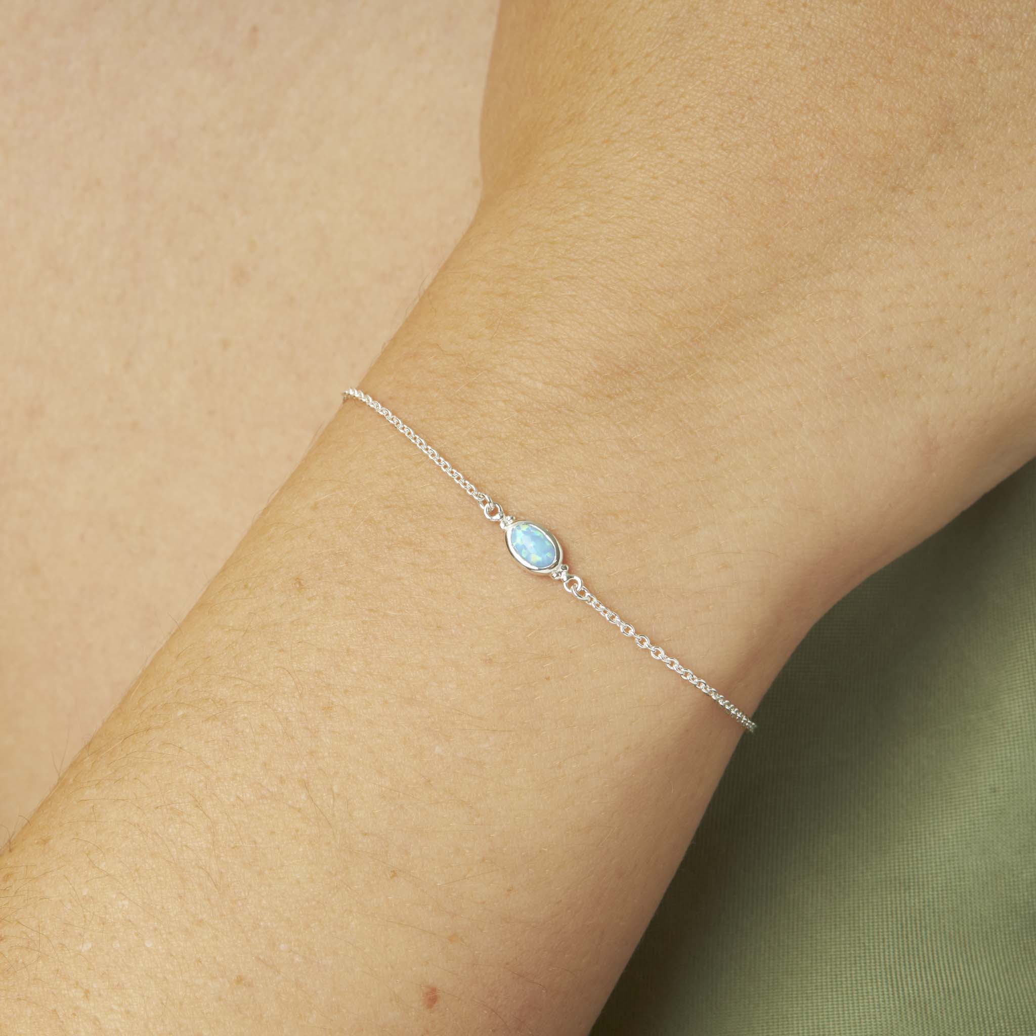 Sterling Silver, Moon Song Opal Bracelet (view 2) - Mountain Dreads
