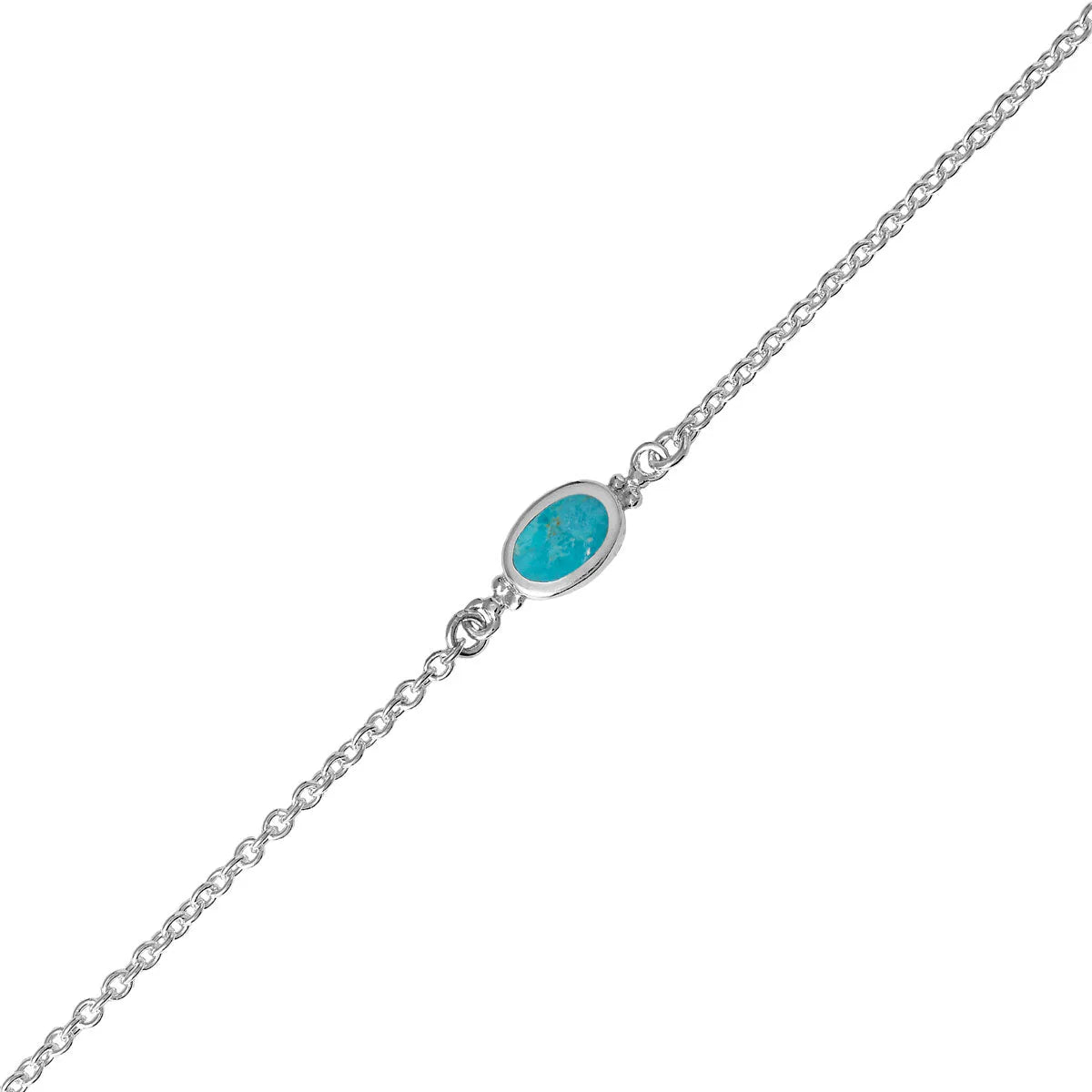 Sterling Silver, Moon Song Turquoise Bracelet (view 2) - Mountain Dreads
