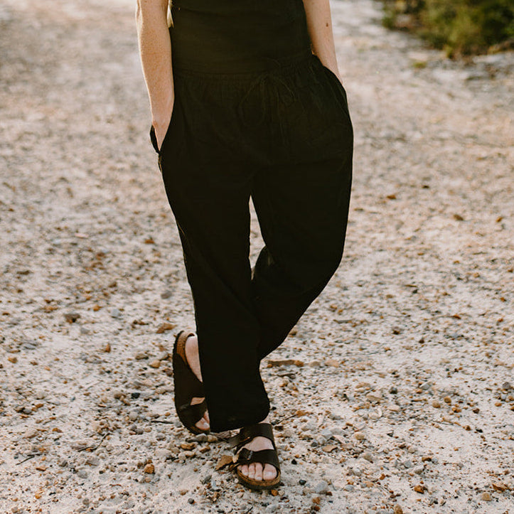 Black Cotton Pants