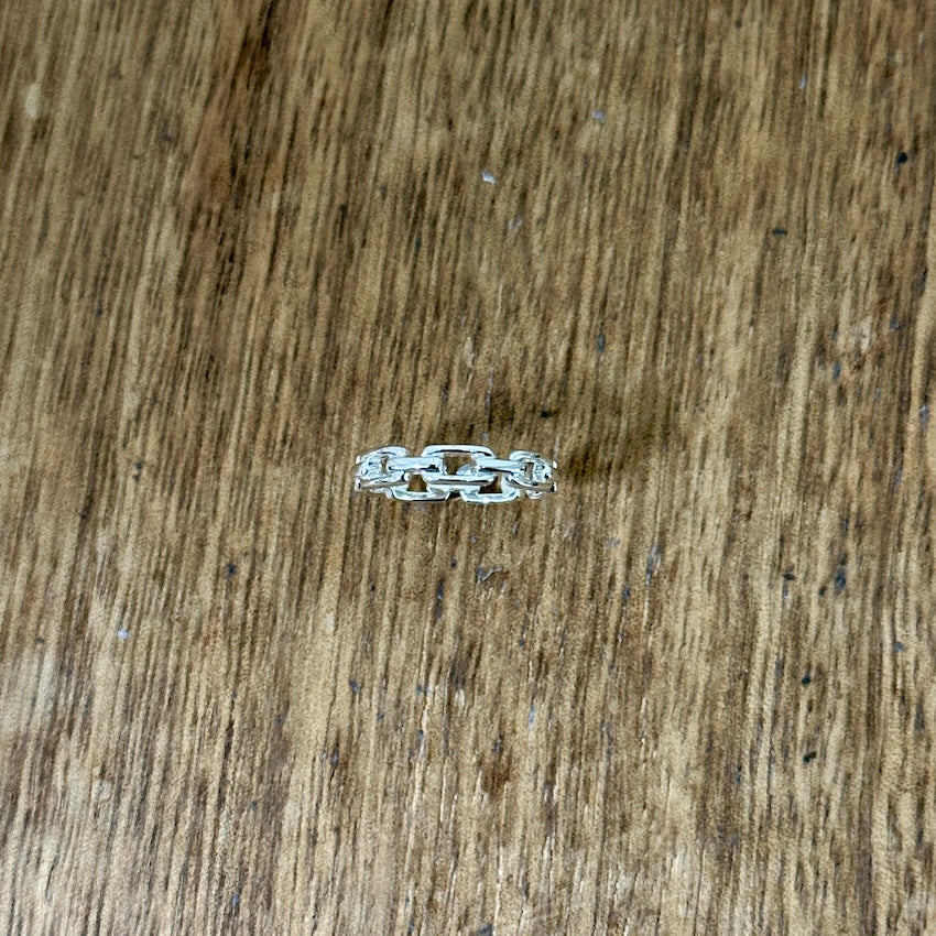 Sterling Silver Large Cable Chain Ring Bead