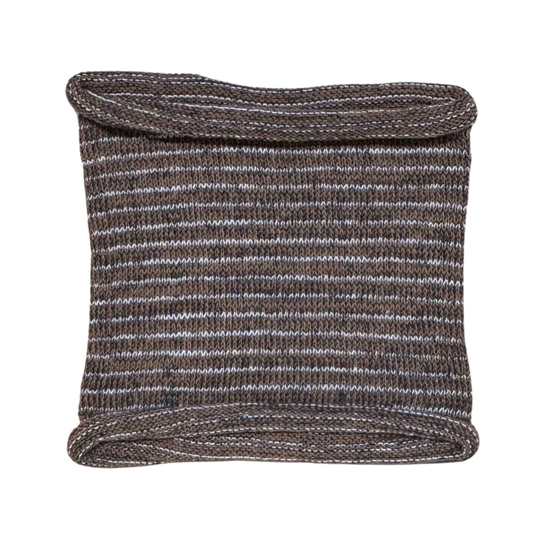 Brown and white cotton headband on a white background