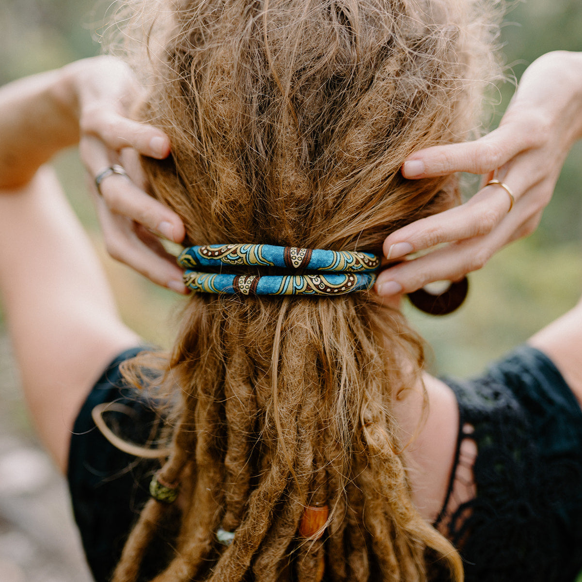 Blue Paisley Love Vegan Spiralocks