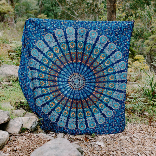 Blue cheap mandala tapestry