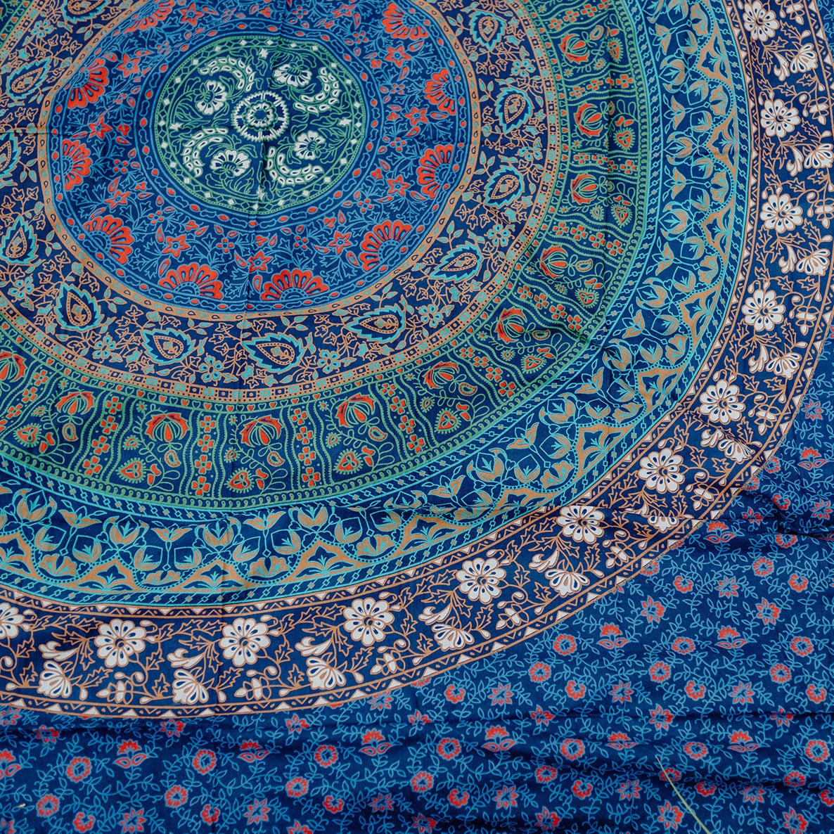 Blue Floral Mandala Throw