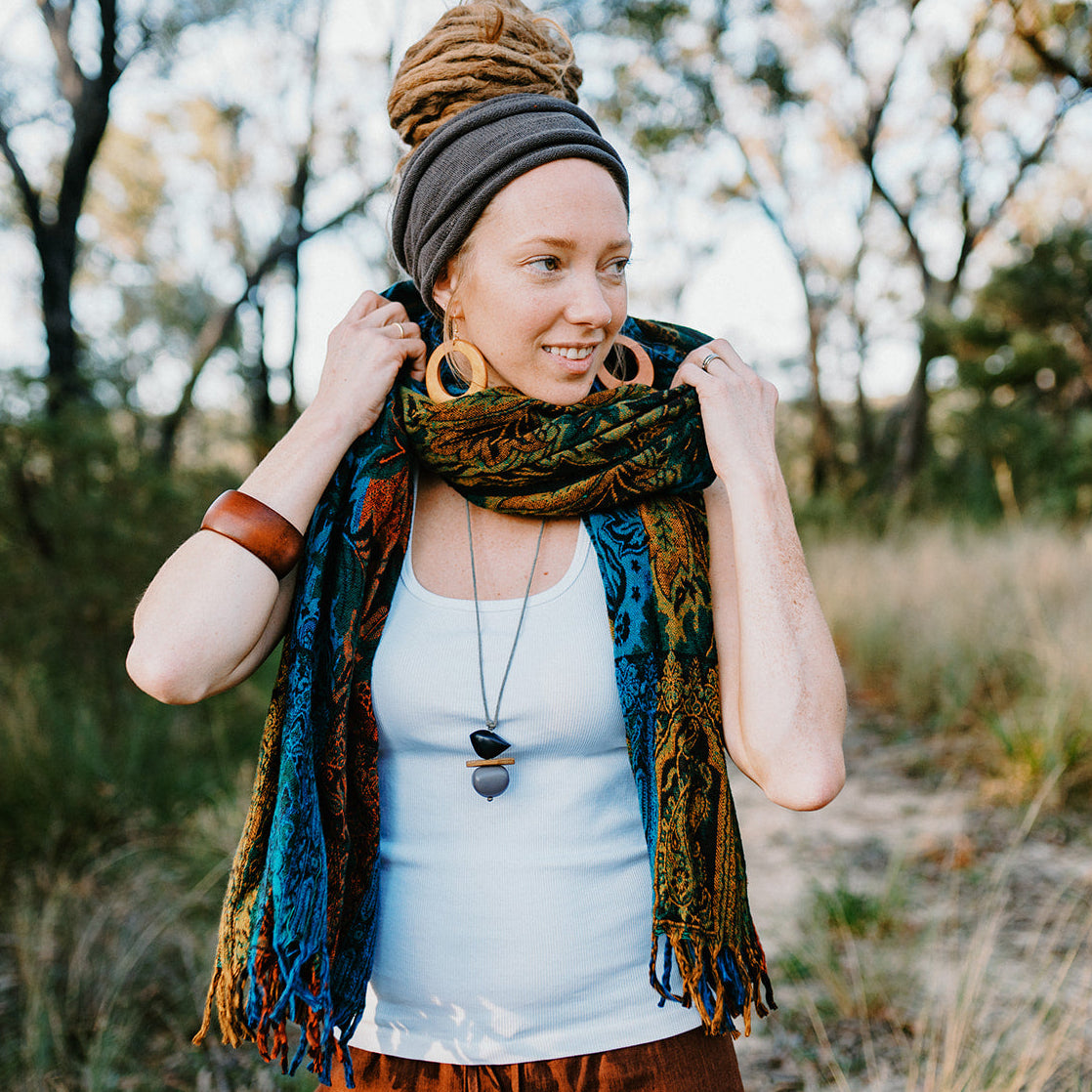 Floral Scarf - Moss & Moon (view 3) - Mountain Dreads