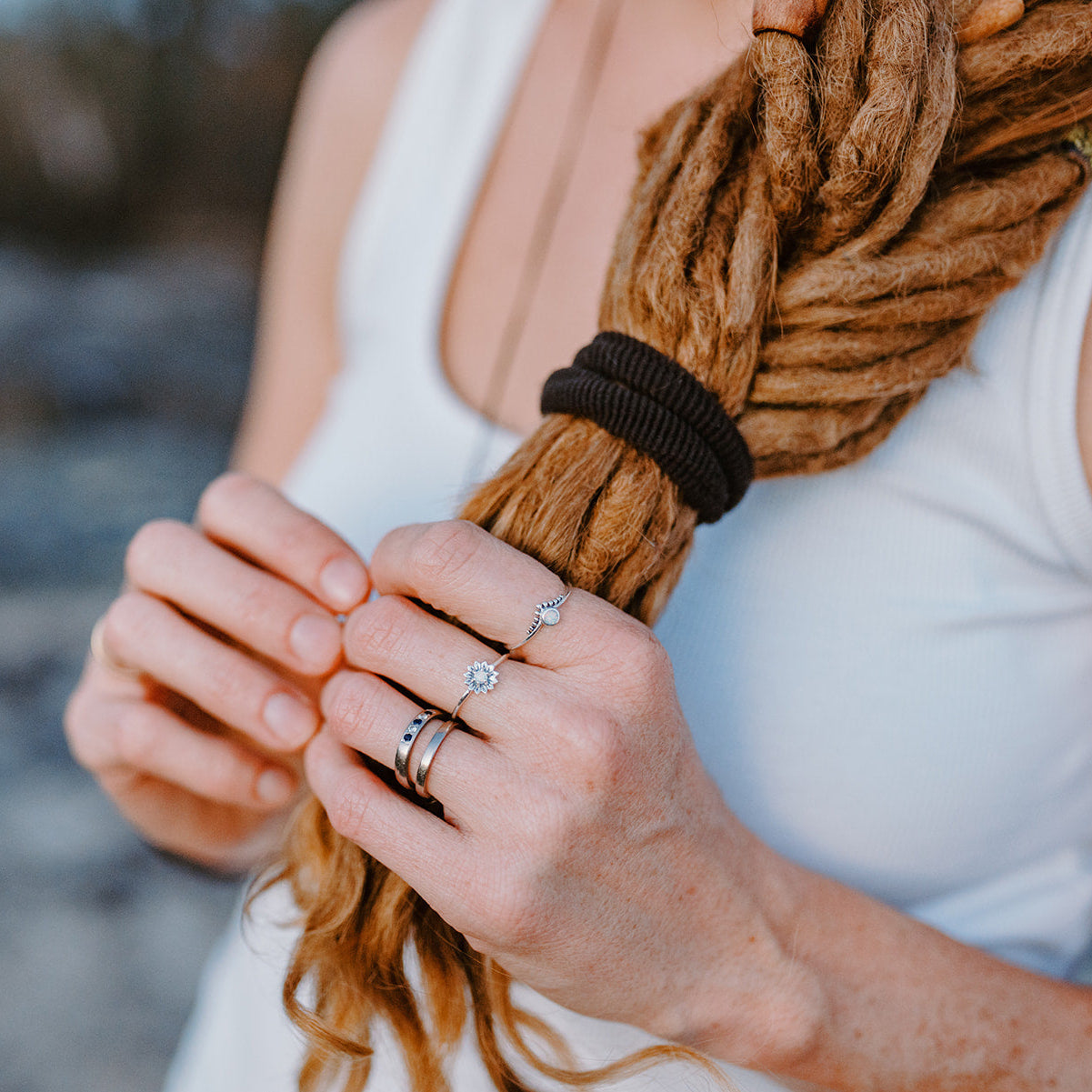 Sterling Silver Delicate Sunflower Opal Ring