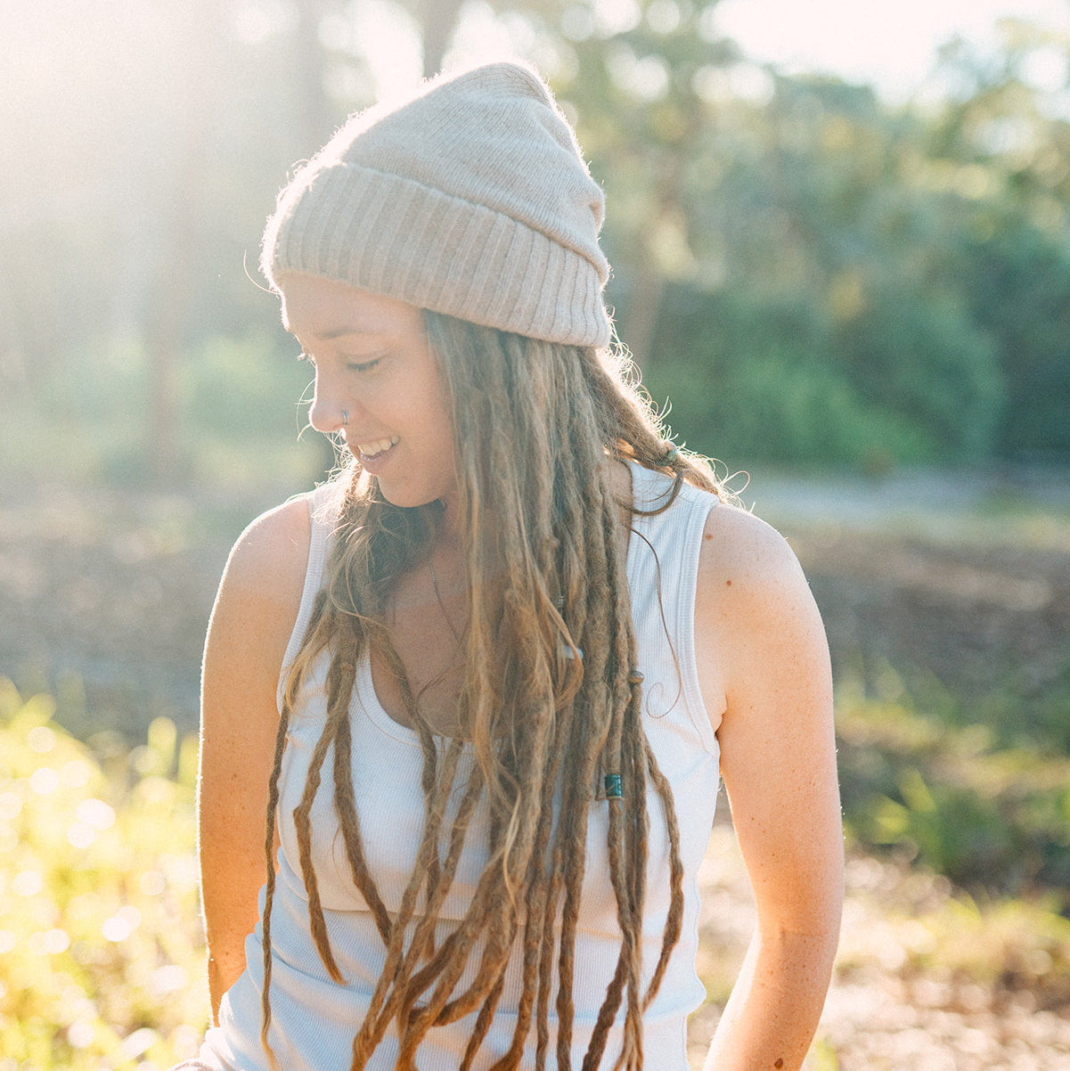 Satin Lined Cashmere Beanie (view 3) - Mountain Dreads
