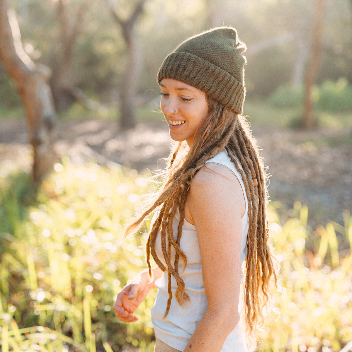 Satin Lined Cashmere Beanie (view 2) - Mountain Dreads