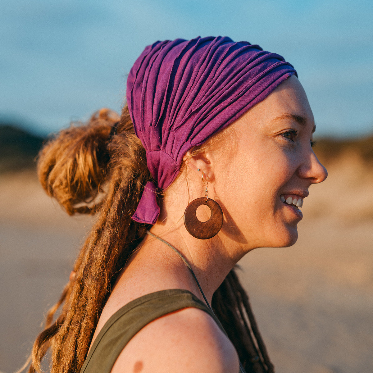 Cotton Tie Up Headband (view 3) - Mountain Dreads
