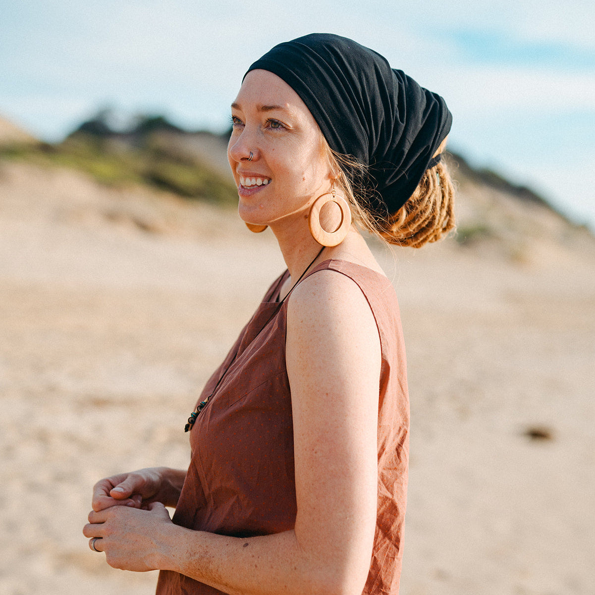 Merino Wool Tencel Dreadlock Tube Headband