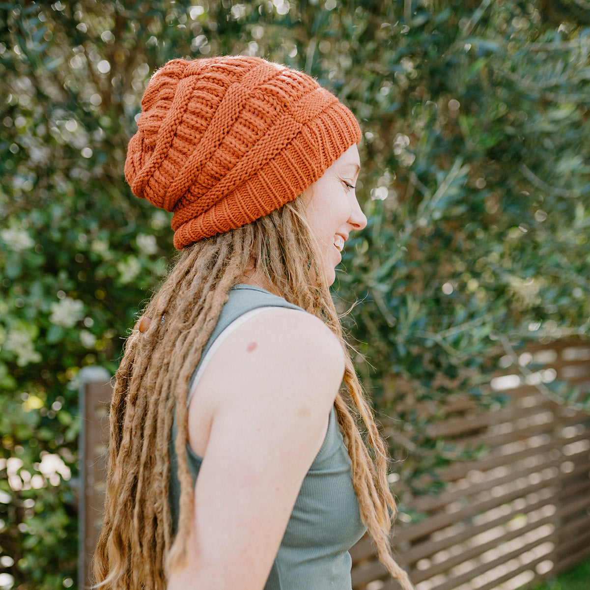 Satin Lined Knitted Beanie (view 2) - Mountain Dreads