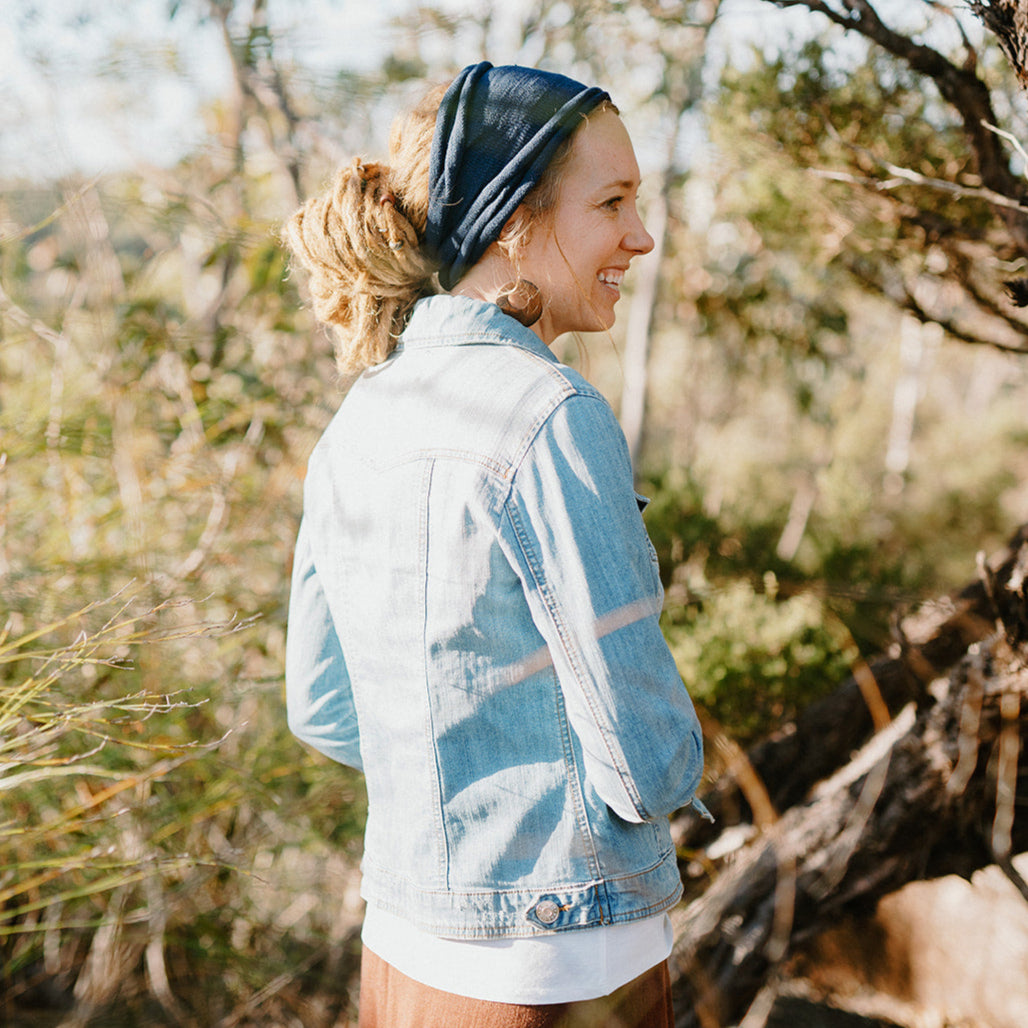 Double Loop Cotton Wrap Headband - Plain Colours