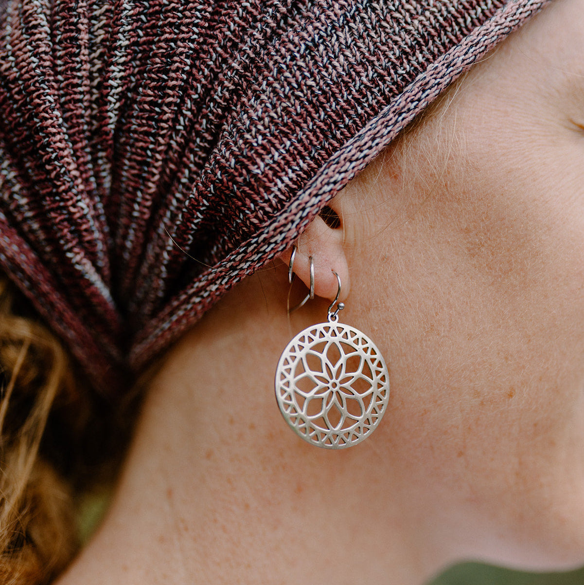 Round Flower Earrings