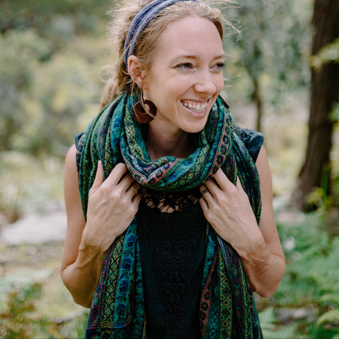 Patterned Scarf - River Fern