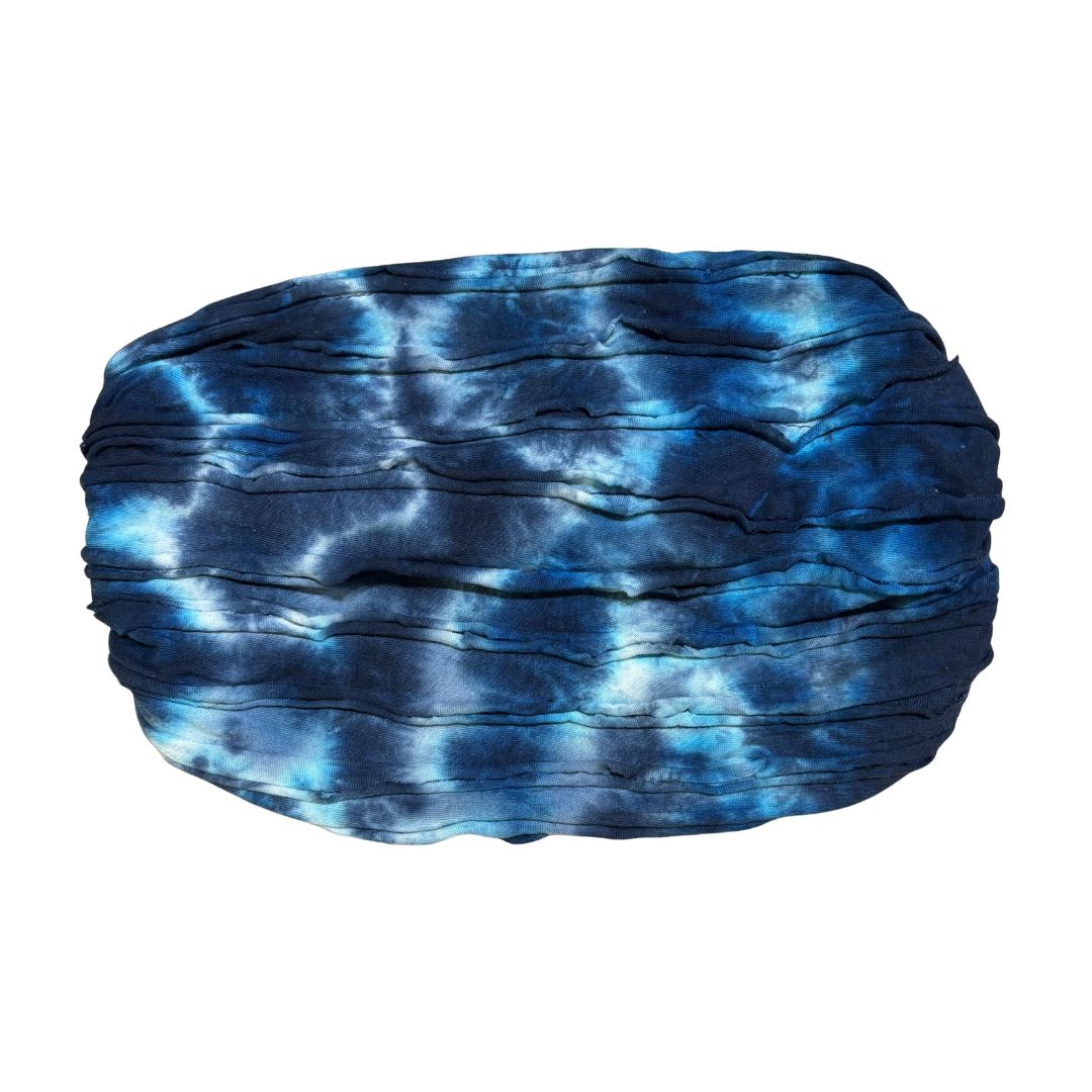 Dark Blue Tie Dye Cotton Elastic Back Headband - Mountain Dreads