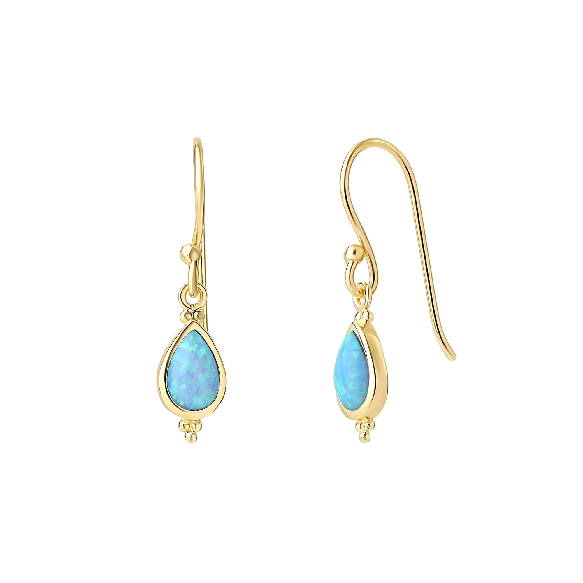 Serein Opal Earrings Gold (view 4) - Mountain Dreads