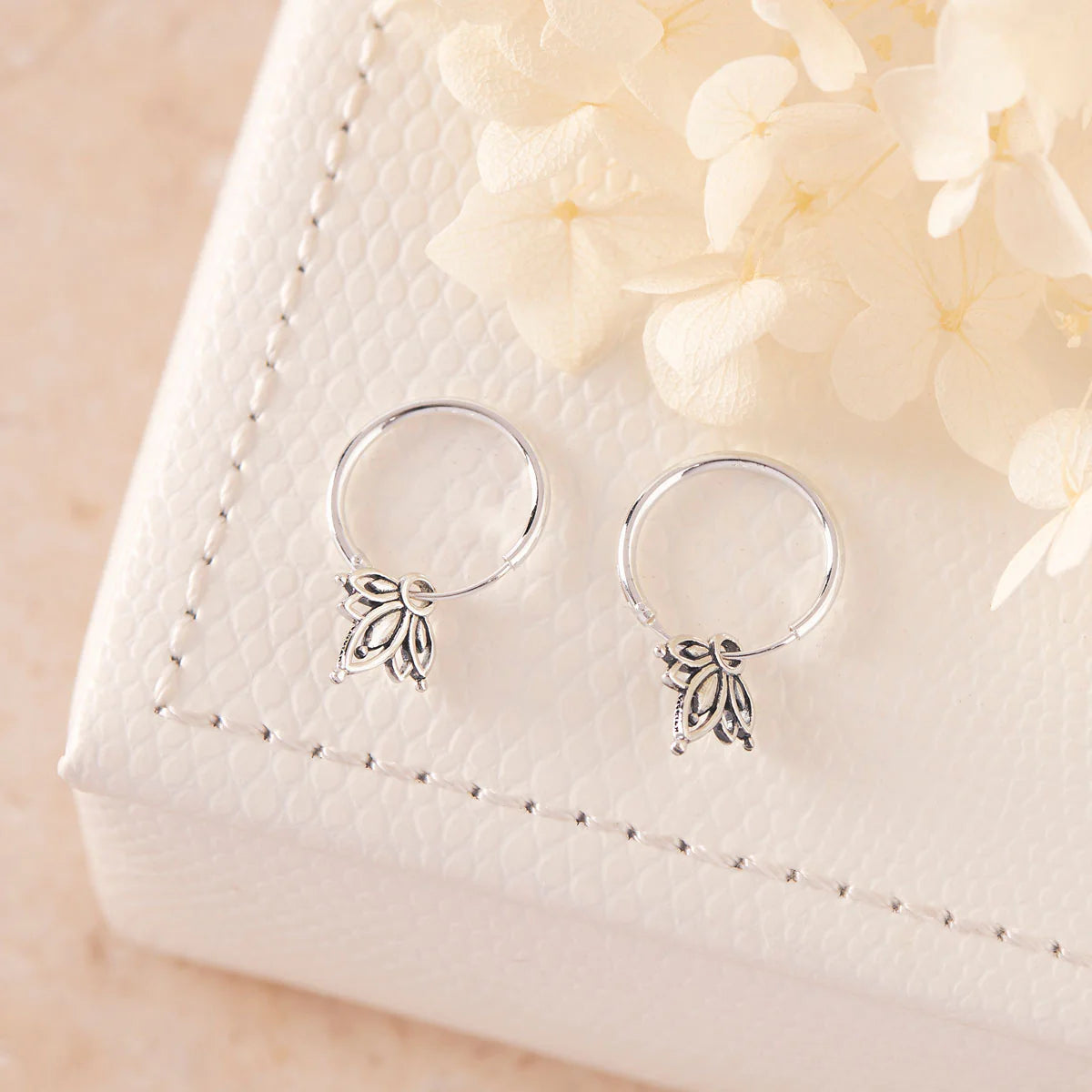 Sterling Silver Lotus Sleepers jewellery (view 3) - Mountain Dreads