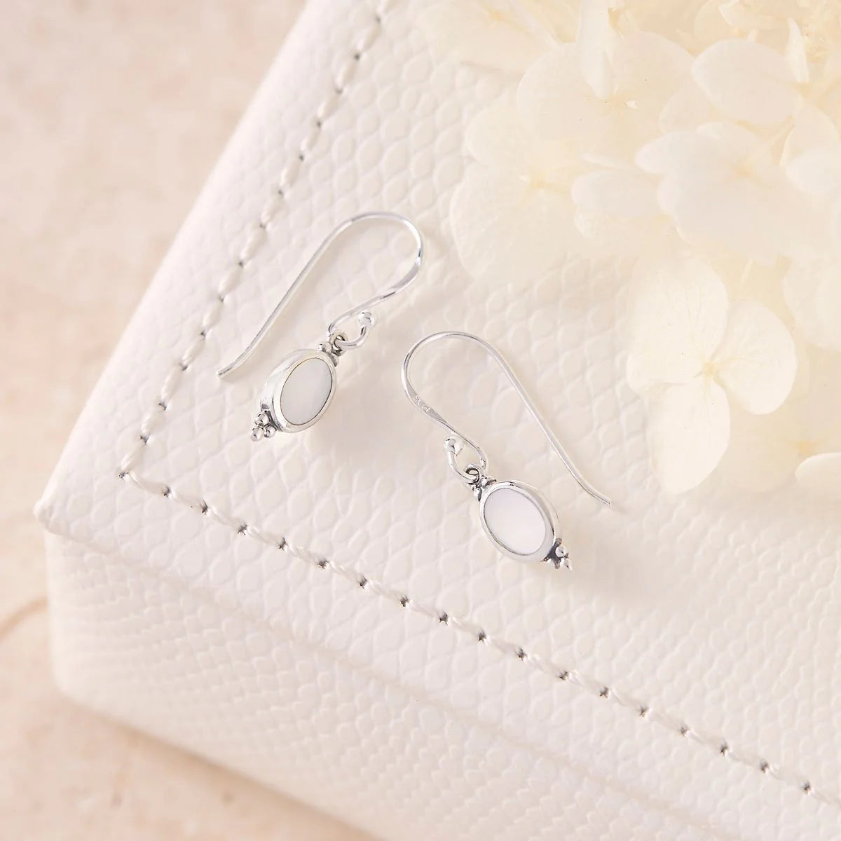 Sterling Silver Moon Song Shell Earrings (view 4) - Mountain Dreads
