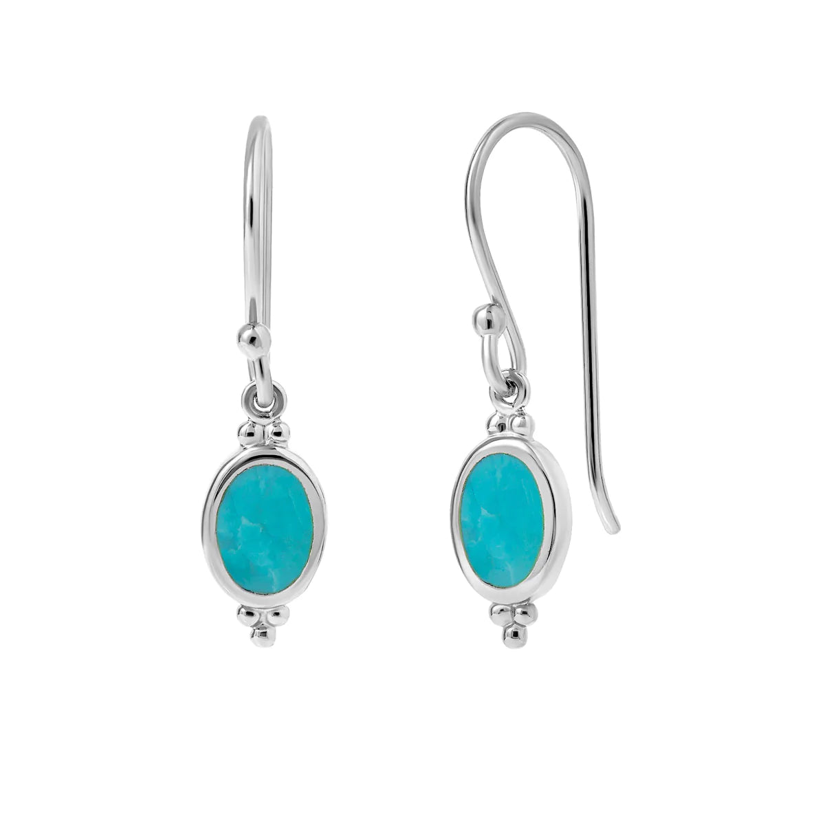 Sterling Silver Moon Song Turquoise Earrings