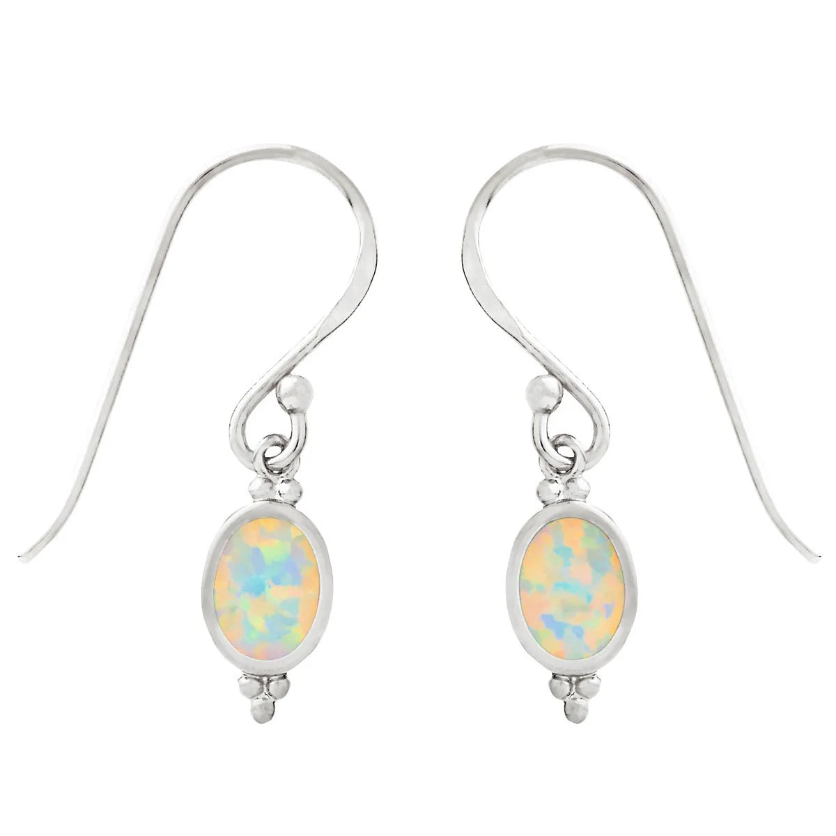 Sterling Silver Moon Song Opal Earrings (view 3) - Mountain Dreads
