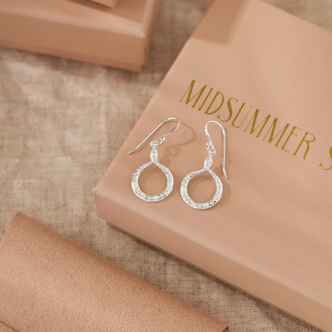 Sterling Silver Lunara Serpent Earrings