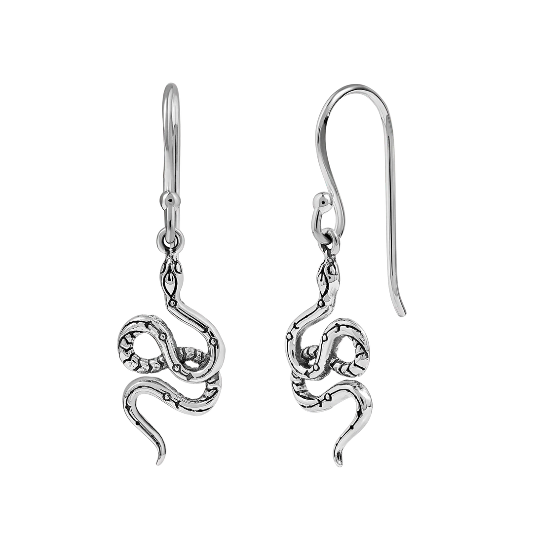 Sterling Silver Lunara Serpent Drop Earrings