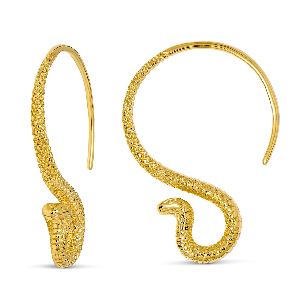 Cobra Hoop Earrings Gold - Mountain Dreads