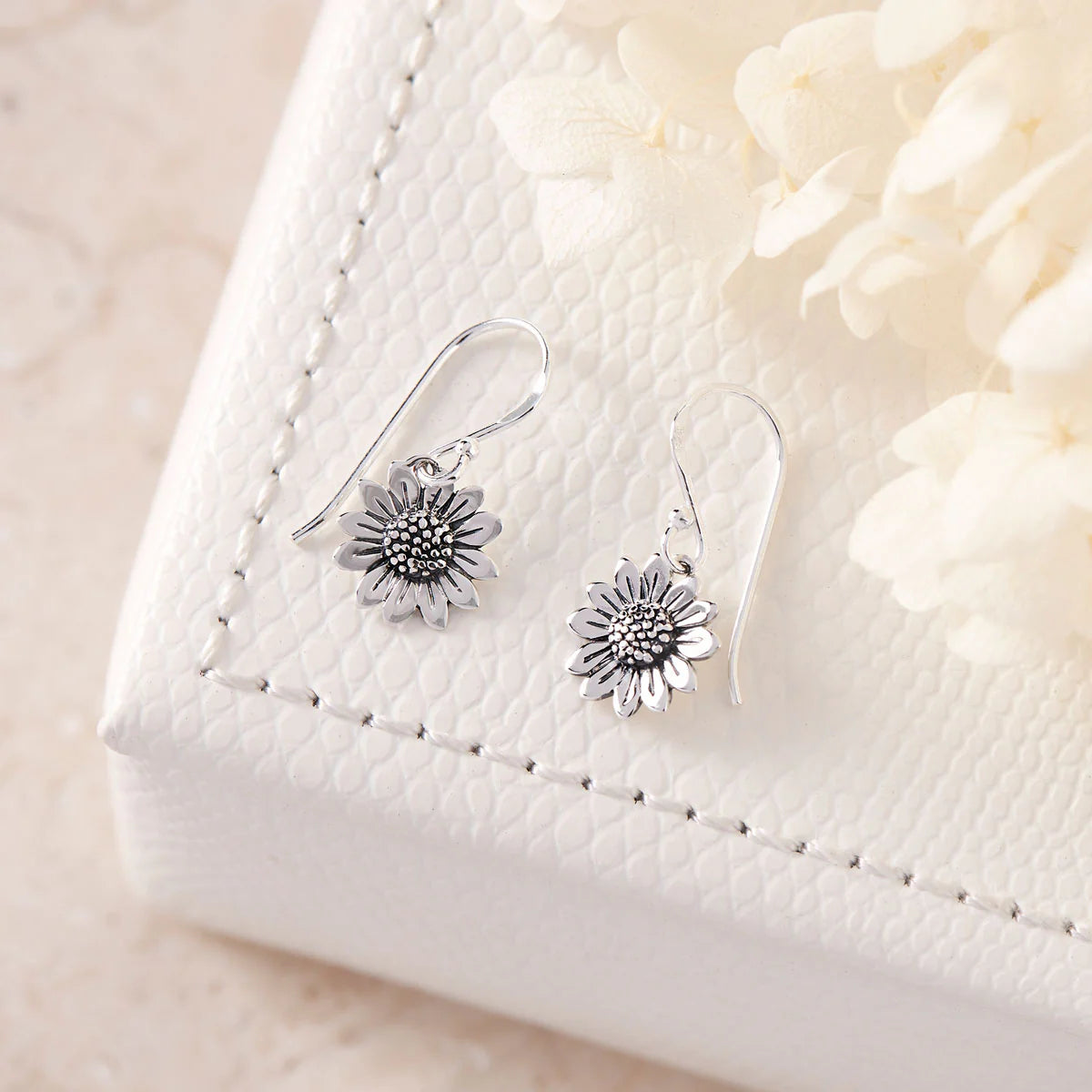 Sterling Silver Blossoming Sunflower Earrings