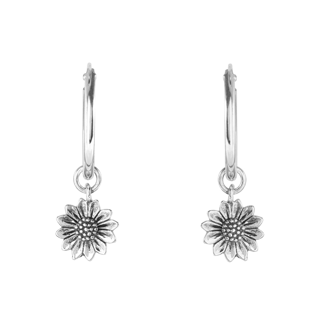 Sterling Silver Delicate Sunflower Sleepers